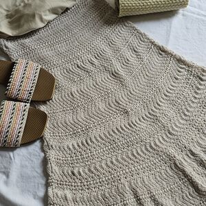 Chico's Cream Knit Swim Coverup